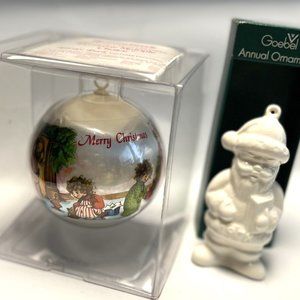 Exclusive Vintage Christmas Ornament Set - 1982 Hummelwerk Ball & 1978 Goebel Sa